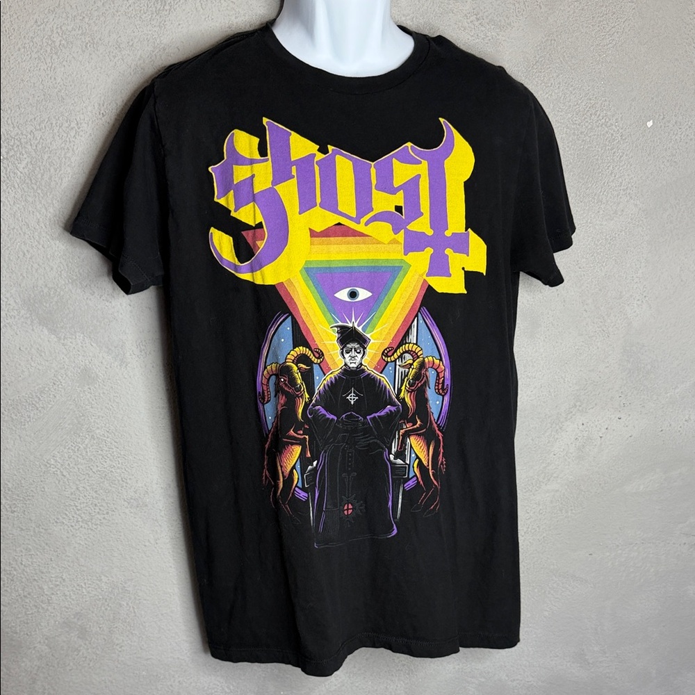 Ghost Black Tee with Vibrant Graphic